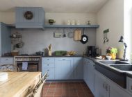 1 Keuken Landelijk Karakteristiek Plankeffect Blauw